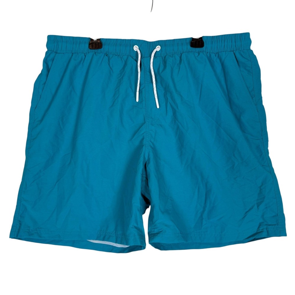 CSG Shorts Mens 3XL Blue Swim Trunks Mesh Lined Elastic Waist Pockets Drawstring